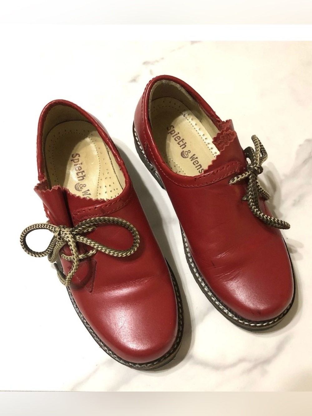 Spieth & Wensky Haferl Red Leather Loafer Rubber Sole Shoes German Sz 36 EU 6 US - Picture 2 of 9